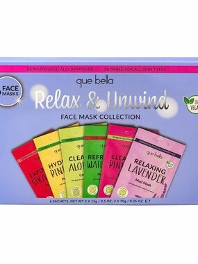 Relax & Unwind Face Mask Collection - Lavender & Multi-Color Pack